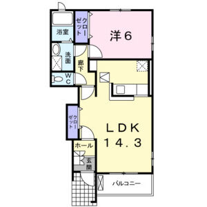 1LDK 間取り図