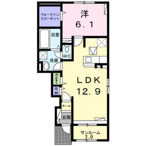 1LDK 間取り図