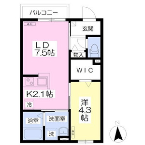 1LDK 間取り図