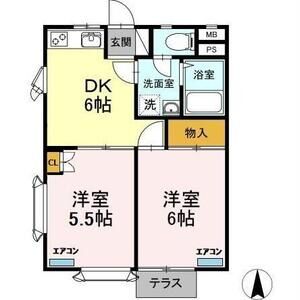 2DK 間取り図