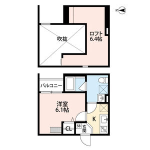 1K 間取り図