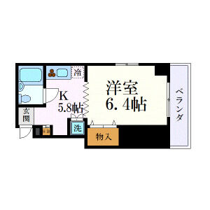 1K 間取り図