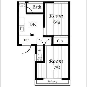 2DK 間取り図