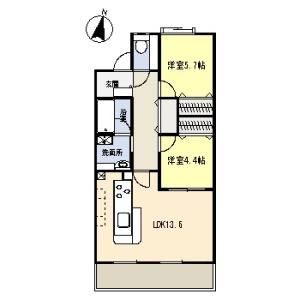 2LDK 間取り図