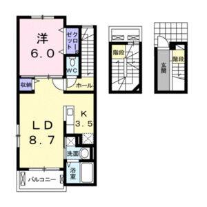 1LDK 間取り図