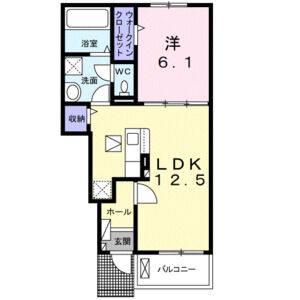 1LDK 間取り図