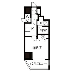 1K 間取り図