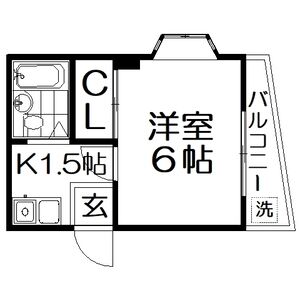 1K 間取り図