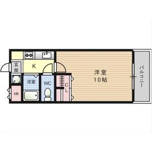 1K 間取り図