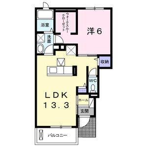 1LDK 間取り図