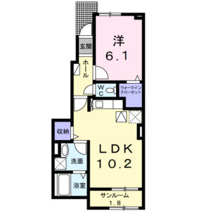 1LDK 間取り図