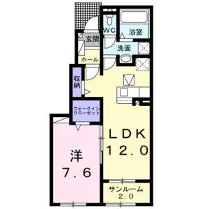 1LDK 間取り図
