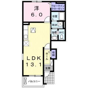 1LDK 間取り図