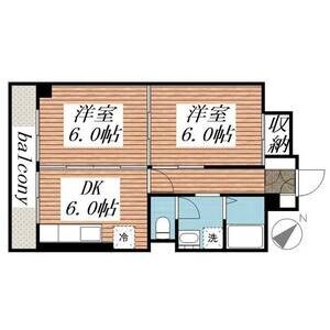 2DK 間取り図