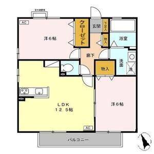 2LDK 間取り図