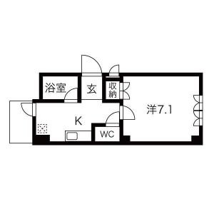 1K 間取り図