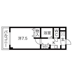 1K 間取り図