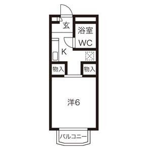 1K 間取り図