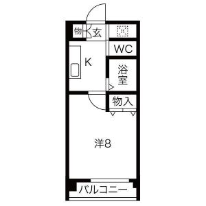 1K 間取り図