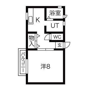 1DK 間取り図