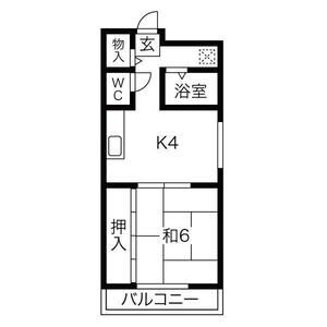 1DK 間取り図