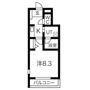 1K 間取り図