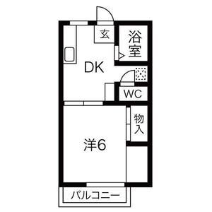 1DK 間取り図