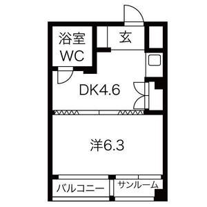 1DK 間取り図