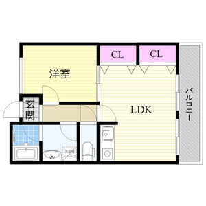 1LDK 間取り図