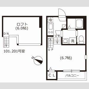 1K 間取り図