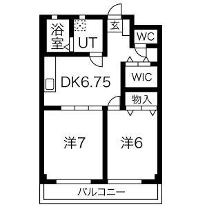 2DK 間取り図