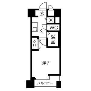 1K 間取り図