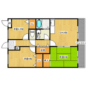 3DK 間取り図