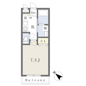 1K 間取り図