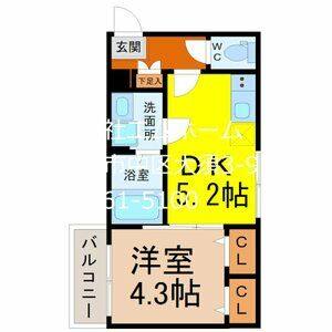 1DK 間取り図