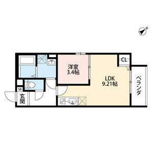 1LDK 間取り図