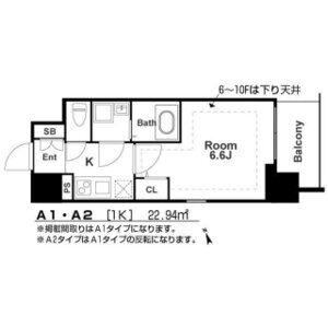1K 間取り図
