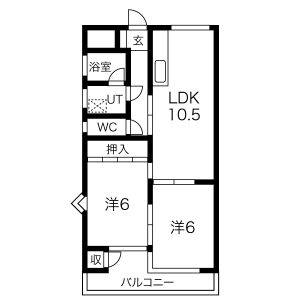 2LDK 間取り図
