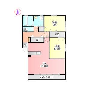 2LDK 間取り図