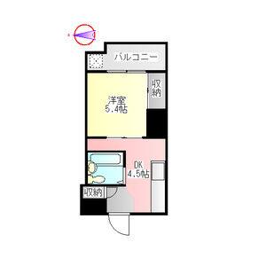 1DK 間取り図