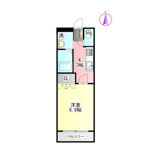 1K 間取り図