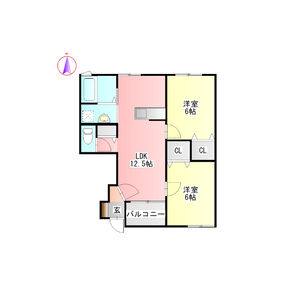 2LDK 間取り図