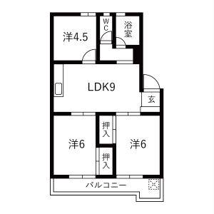 3LDK 間取り図