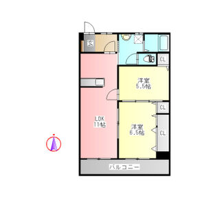 2LDK 間取り図