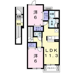 2LDK 間取り図