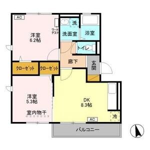 2DK 間取り図