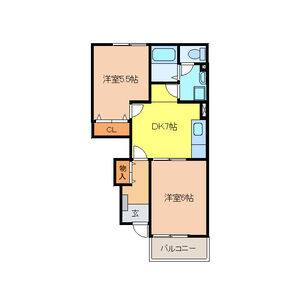 2DK 間取り図