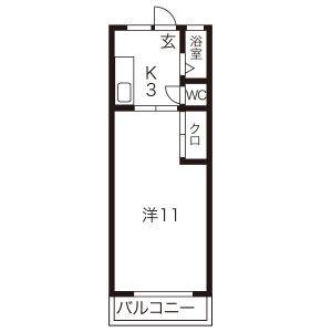 1K 間取り図