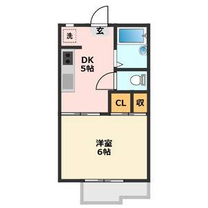 1DK 間取り図