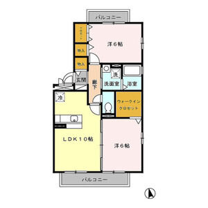 2LDK 間取り図
